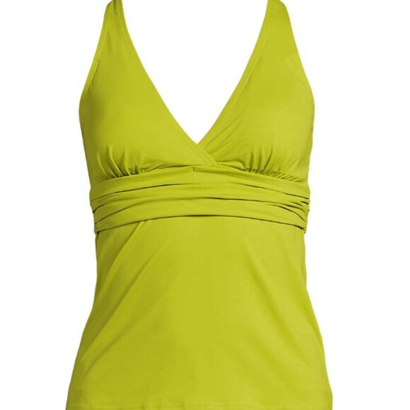 Lands' End V-Neck Plunge X Back Tankini Top - Size: Small Long - NWT - Picture 7 of 11